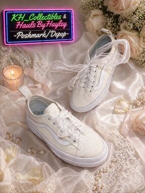 Vans Sentry Old Skool WC - Bone/Marshmallow, Ribbon Laces - Like New